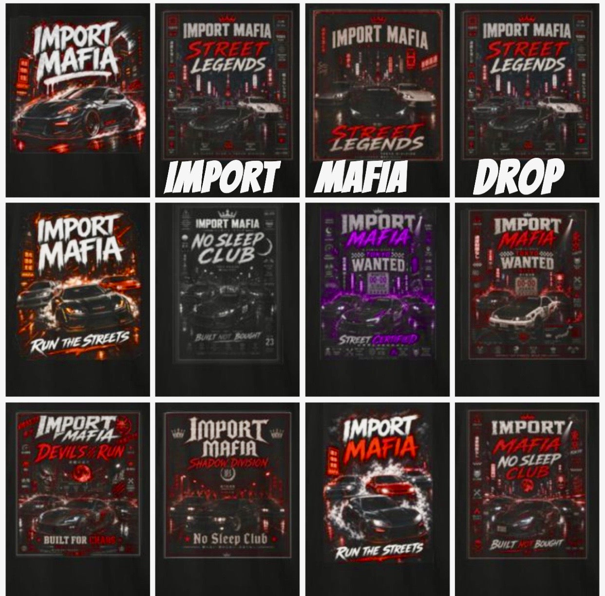 Import Mafia Car Culture T-Shirt - Graphic Tee for Drift & Tuner Enthusiasts