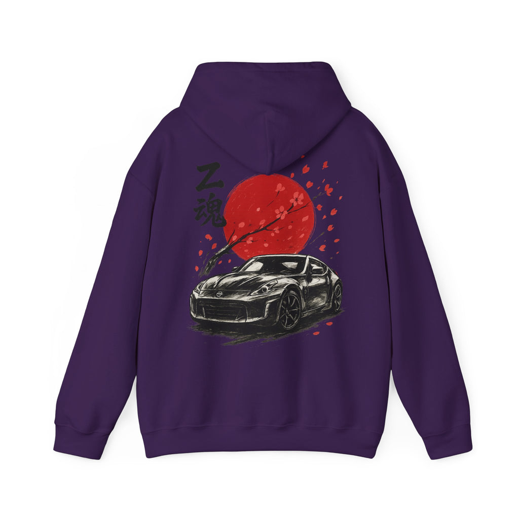 Japanese Cherry Blossom Hoodie with Car Design