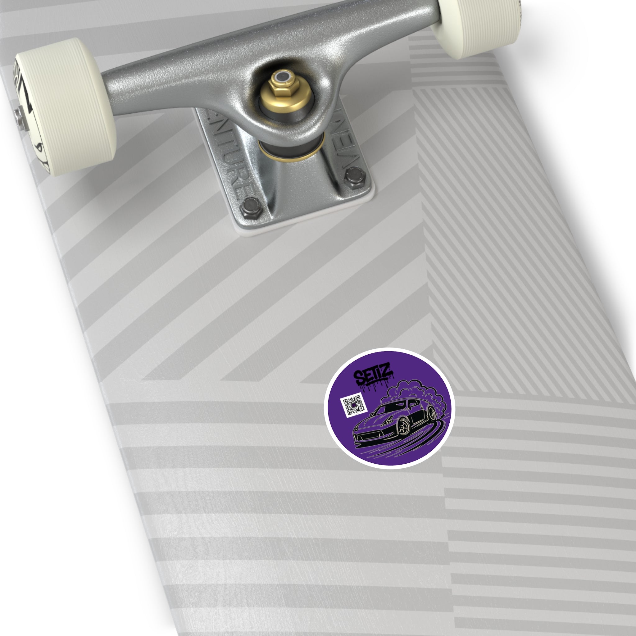 Car Enthusiast Round Stickers, Vivid Motorsport, Laptop Decals, Gift for Drivers, Custom Car Art, QR Code Style