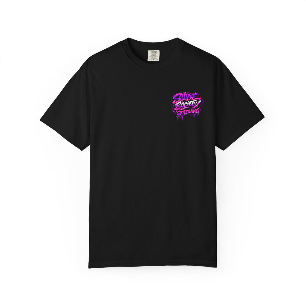 Midnight Runners T-Shirt – Retro Neon Drift Car “Slide Society” Tee | JDM Streetwear Shirt