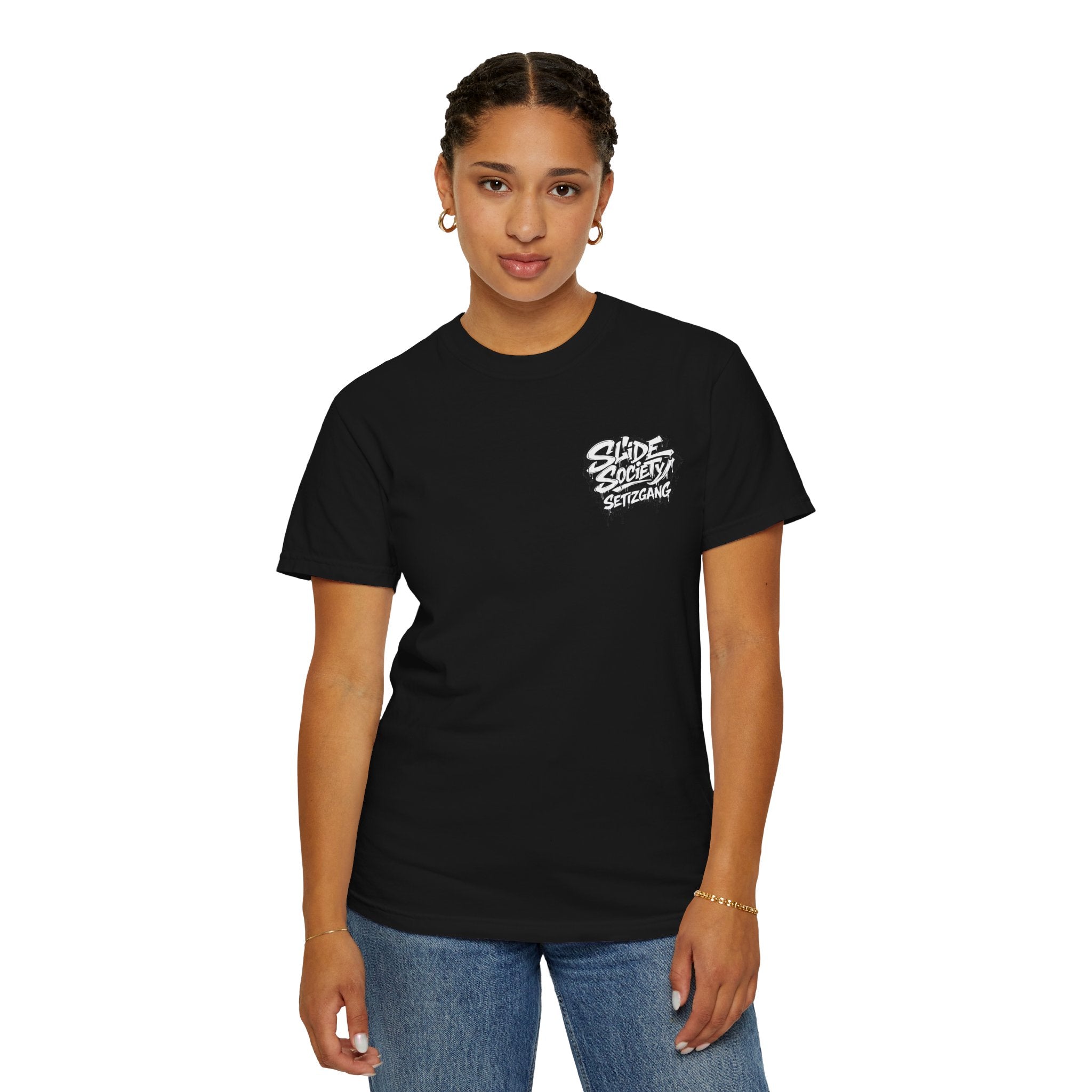 Slide Society Drift Car T-Shirt – Japanese Script Racing Graphic Tee | JDM Streetwear Shirt