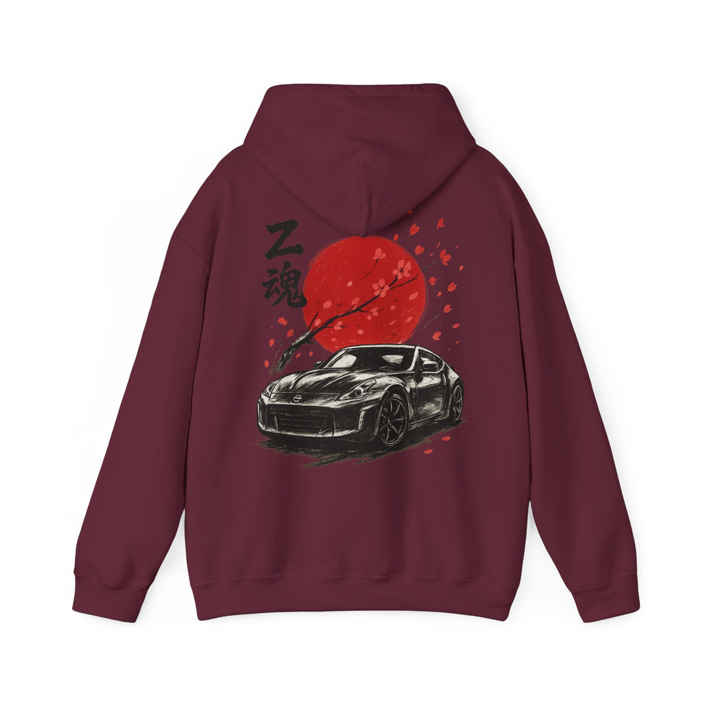 Japanese Cherry Blossom Hoodie with Car Design