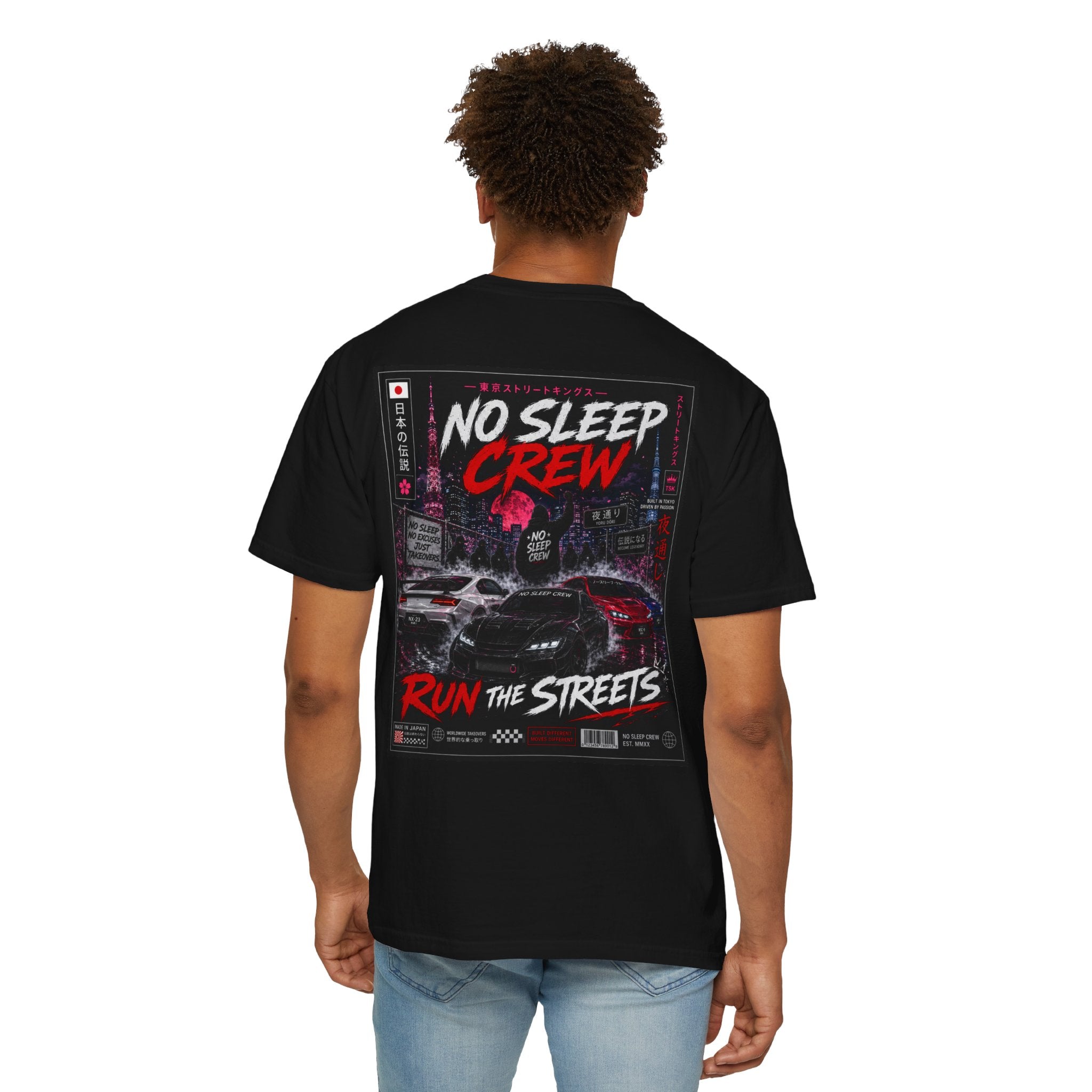 No Sleep Crew "Run the Streets" Graphic T-Shirt | Urban Night Drive Streetwear Tee | SetiZGang