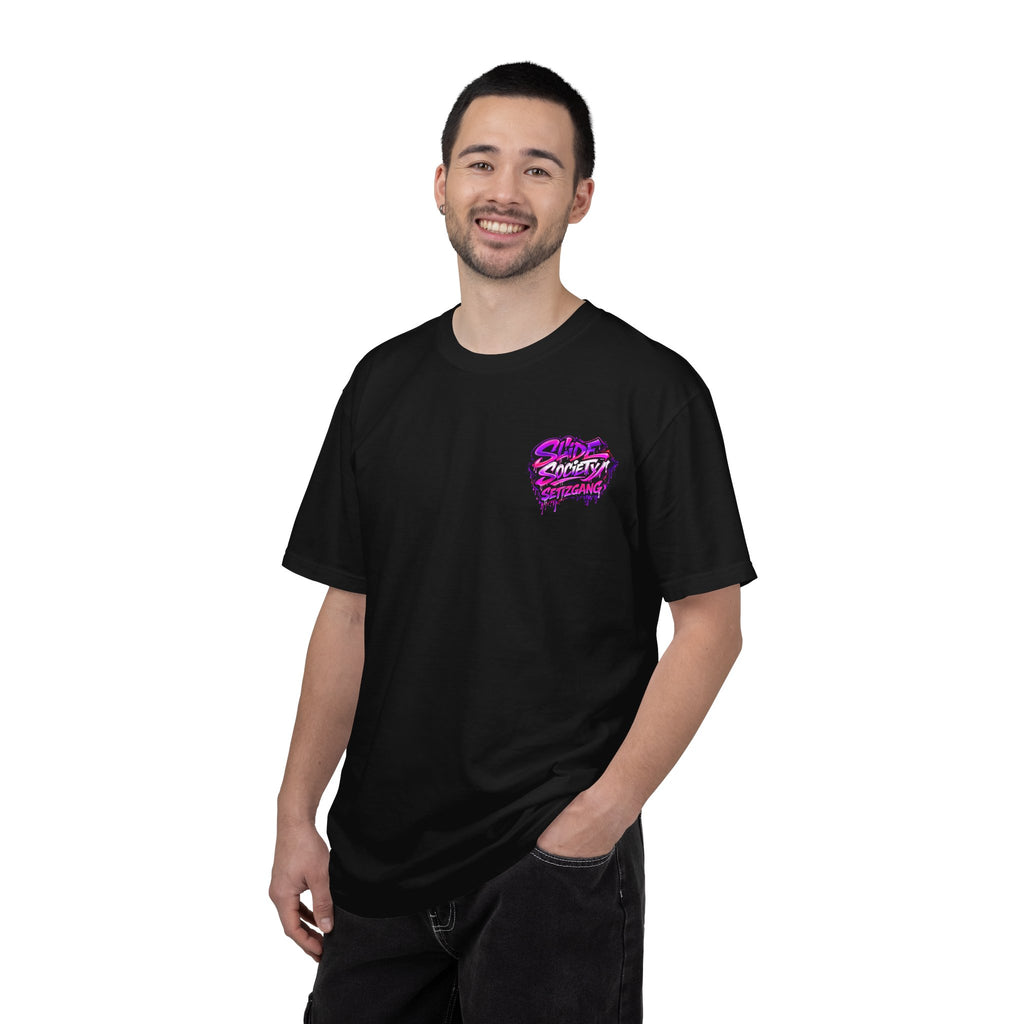 Midnight Runners T-Shirt – Retro Neon Drift Car “Slide Society” Tee | JDM Streetwear Shirt