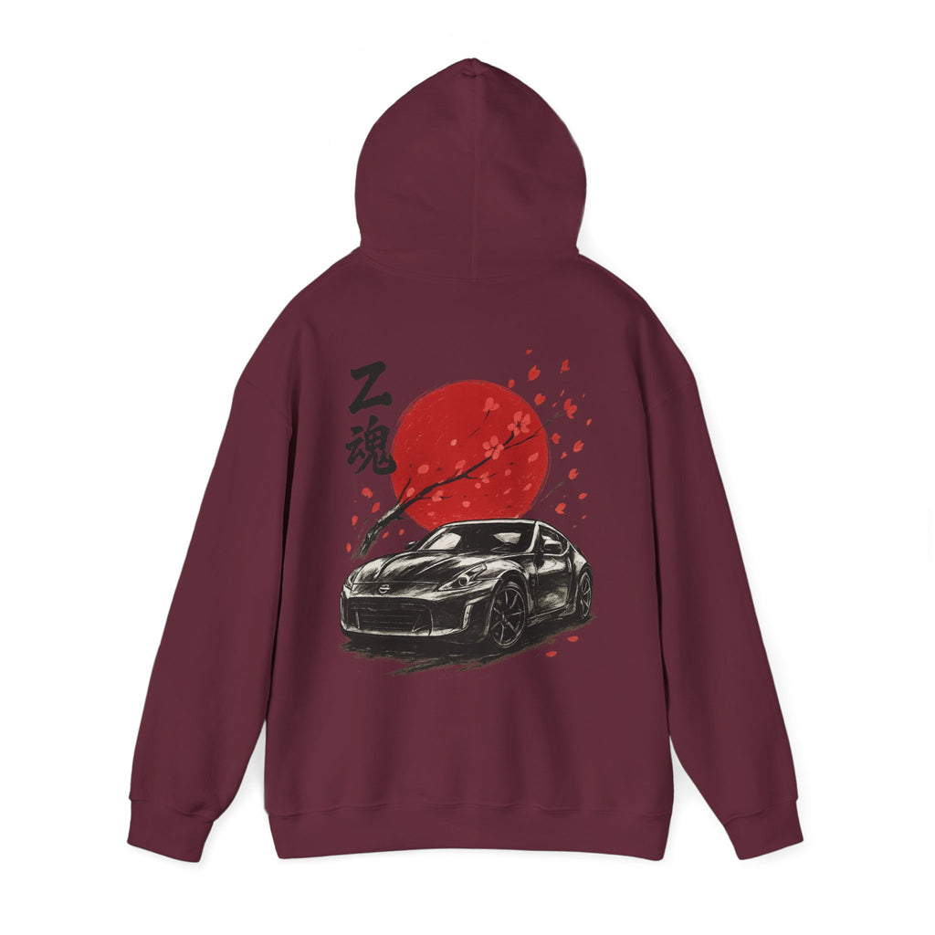Japanese Cherry Blossom Hoodie with Car Design