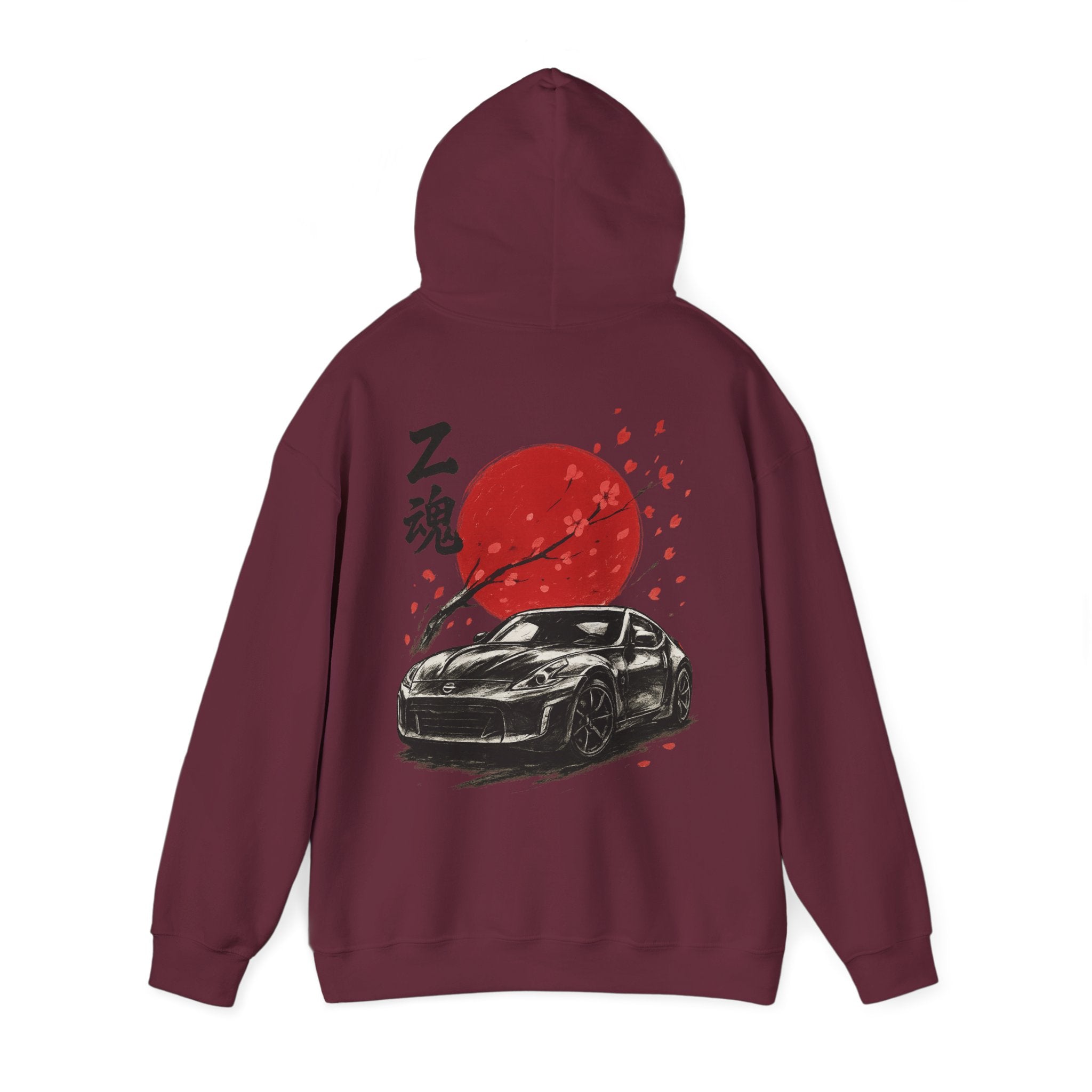 Japanese Cherry Blossom Hoodie with Car Design