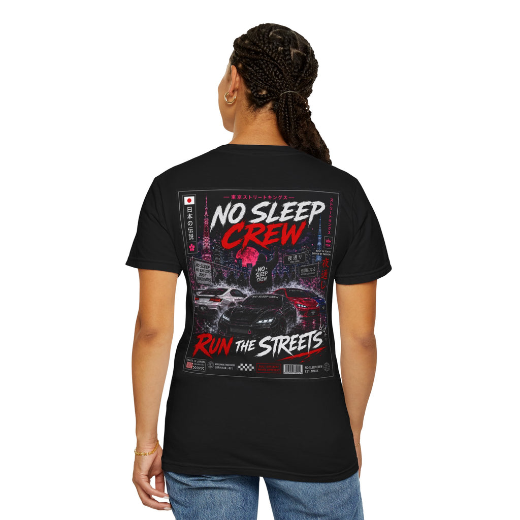 No Sleep Crew "Run the Streets" Graphic T-Shirt | Urban Night Drive Streetwear Tee | SetiZGang