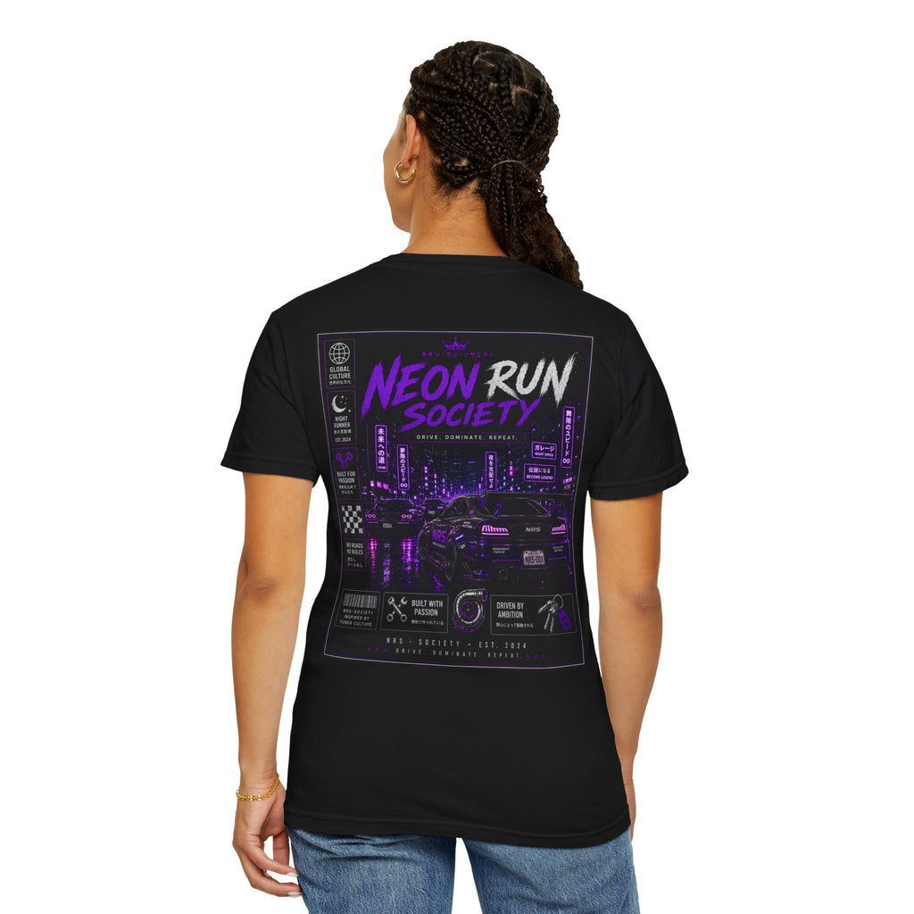 Neon Run Society T-Shirt | Retro Cyberpunk Racing Tee | SetiZGang